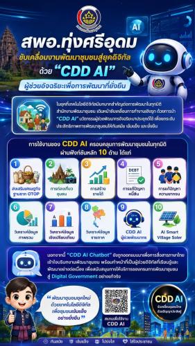 พช.ทุ่งศรีอุดม : แนะนำผู้ช่วยใหม่ CDD AI เพื่อนคู่คิดงานพัฒนาชุมชน